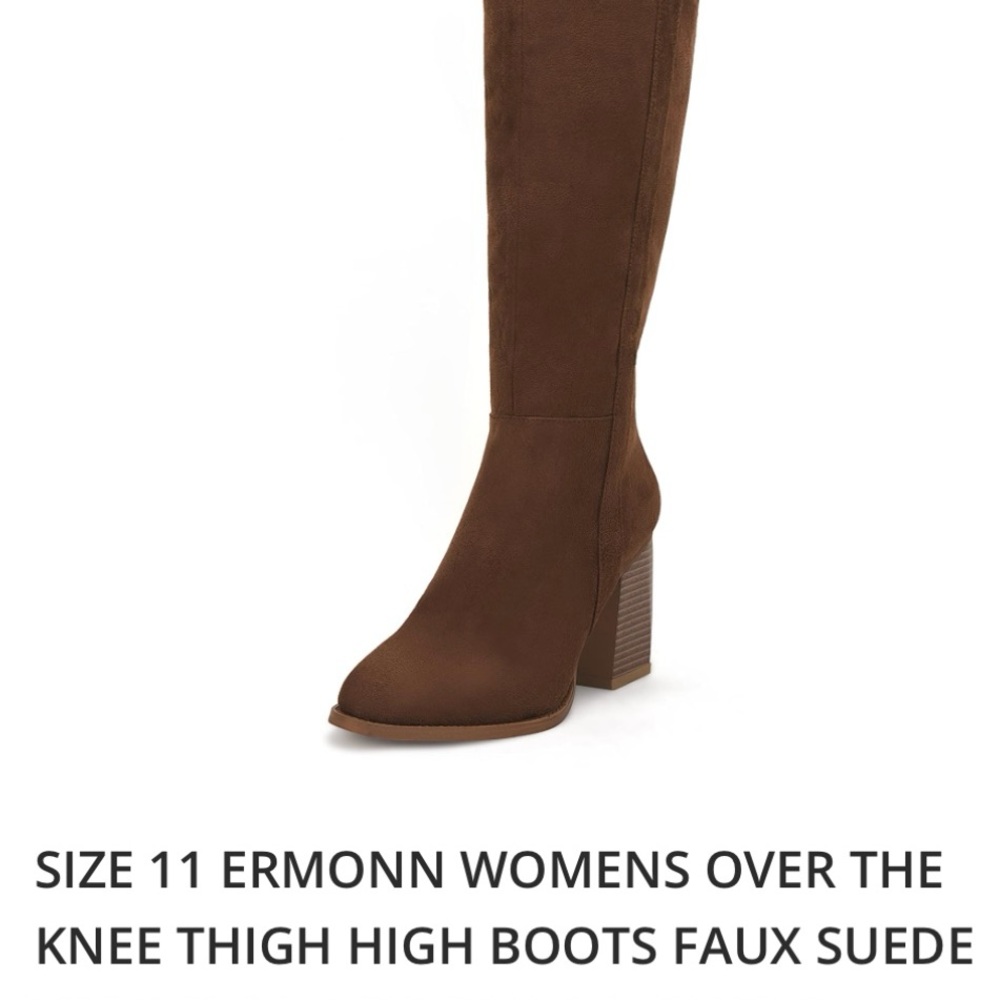 Chocolate Brown Faux Suede Over the Knee Boots